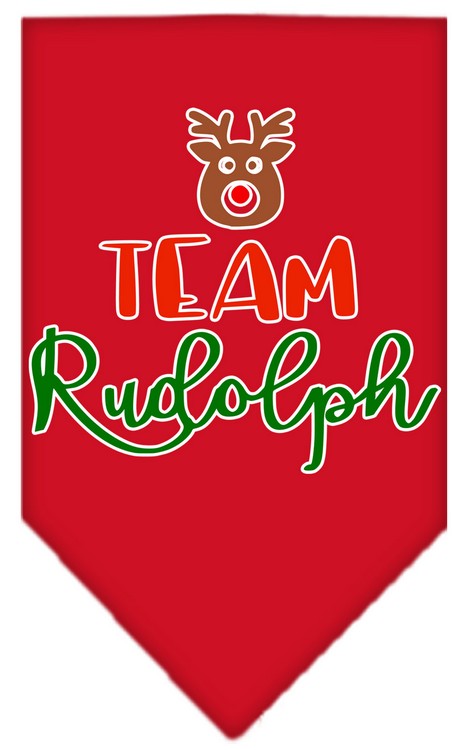 Team Rudolph Screen Print Bandana Red Large